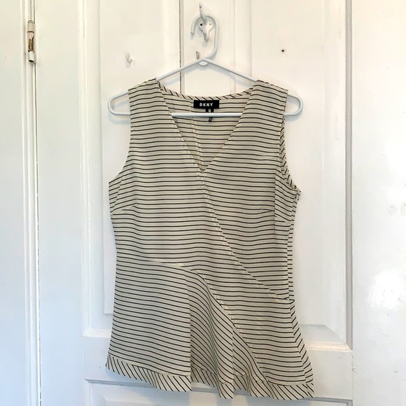 NWOT DKNY striped peplum blouse - Picture 2 of 3